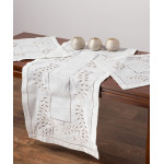 Τραπεζομάντηλο 10 Ατόμων (170x250) με Αζούρ και Κέντημα Newhome 3279 Λευκό