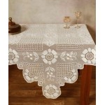 Τραπεζοκαρέ (140x140) χειροποίητο πλεκτό μερσεριζέ Newhome Skiros 4567 μπεζ