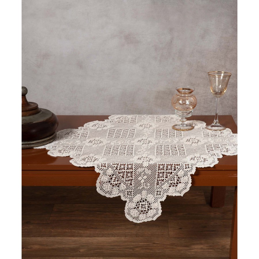 Πετσετάκι (60x60) χειροποίητο πλεκτό μερσεριζέ Newhome Skiros 4567 μπεζ