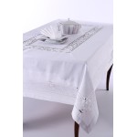 Τραπεζομάντηλο 8 ατόμων (170x220) με πετσέτες φαγητού Newhome Skiros 682 λευκό
