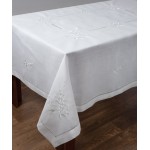 Tραπεζομάντηλο 8 ατόμων (170x210) κεντητό με αζούρ Newhome Skiros 7116 λευκό