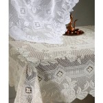 Τραπεζομάντηλο 12 ατόμων (180x270) χειροποίητο μερσεριζέ πλεκτό Newhome Skiros 73C λευκό