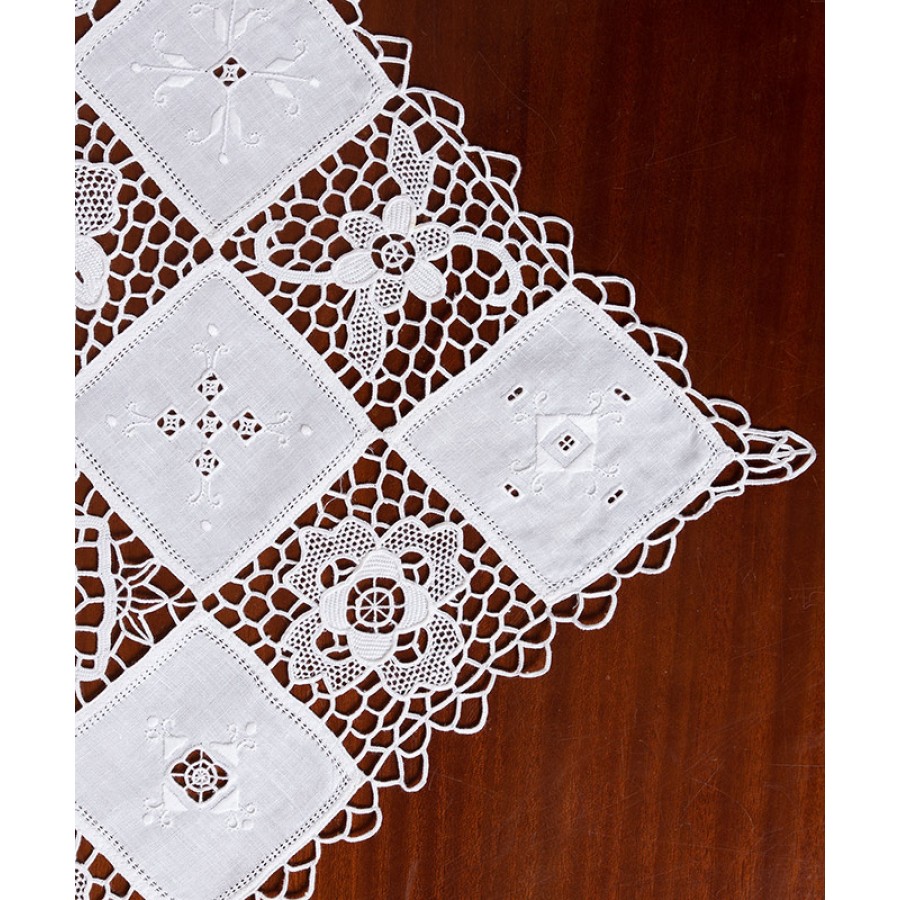 Σετ σεμέν 3 τεμαχίων χειροποίητο Newhome Skiros 8509 λευκό