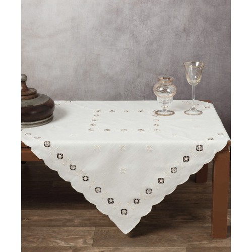 Καρέ (90x90) χειροποίητο Newhome Skiros 882 λευκό