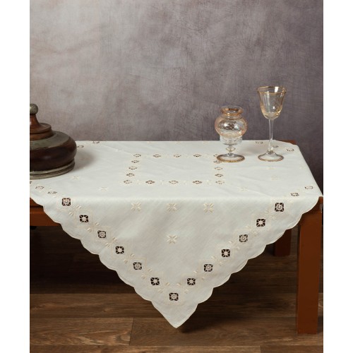 Καρέ (90x90) χειροποίητο Newhome Skiros 882 μπεζ