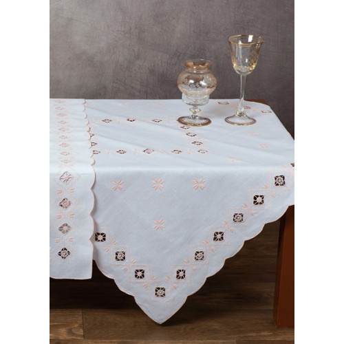 Καρέ (90x90) χειροποίητο Newhome Skiros 882 ροζ