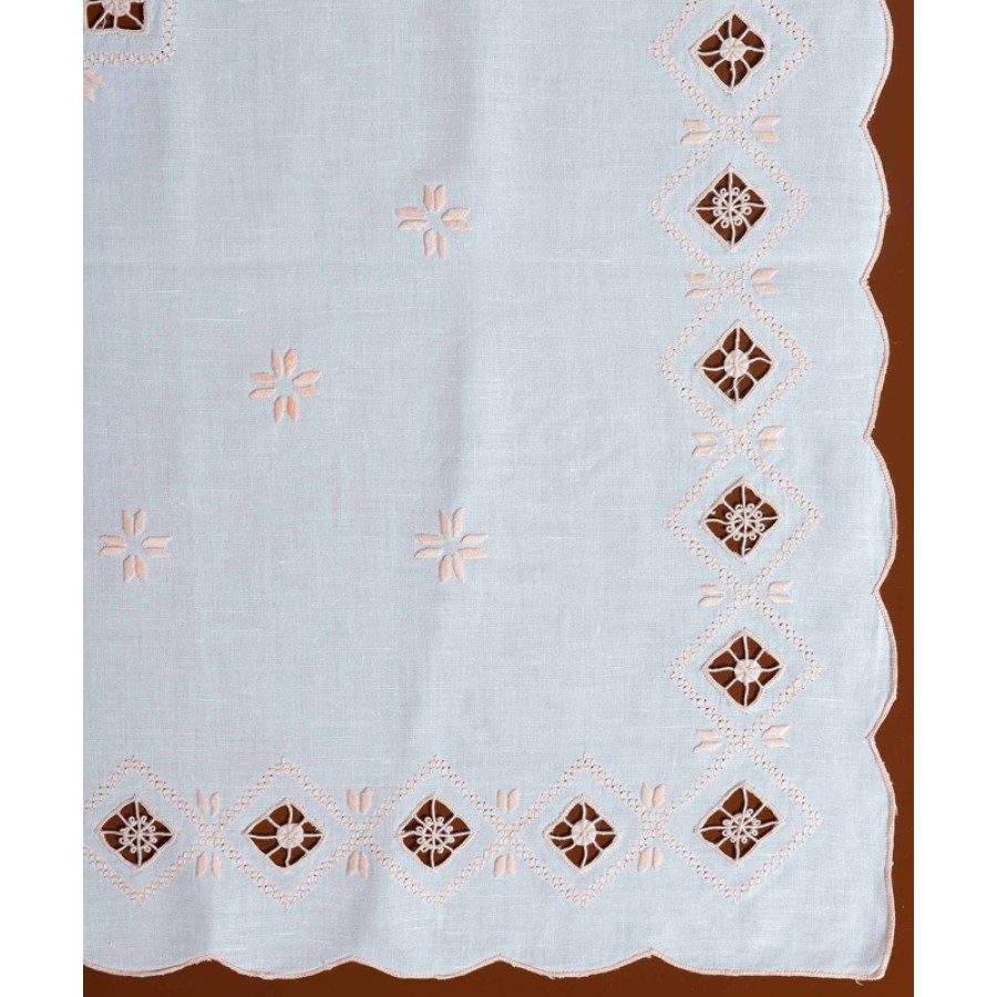 Καρέ (90x90) χειροποίητο Newhome Skiros 882 ροζ