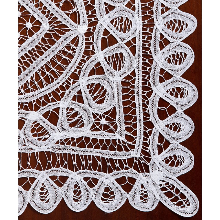 Πετσετάκι (60x60) χειροποίητο λασέ Newhome Skiros 9175 Λευκό