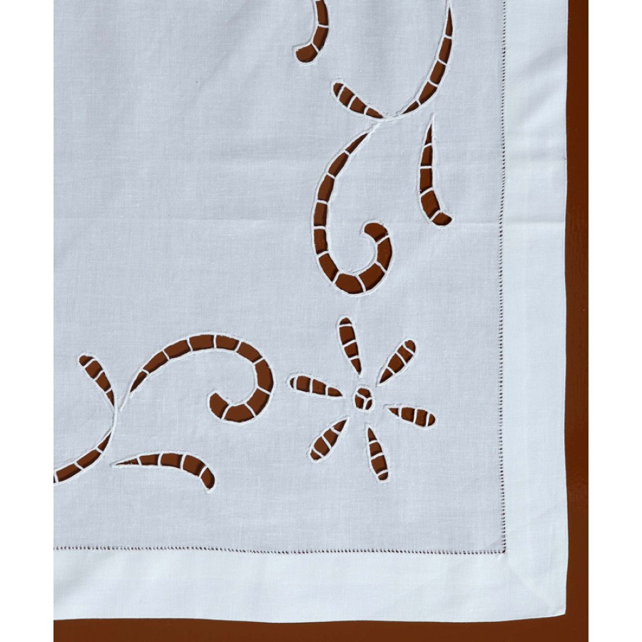 Καρέ (75x75) κοφτό βαμβακερό Newhome Skiros 9415 75x75 λευκό