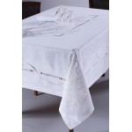 Τραπεζομάντηλο 8 ατόμων(170 x 170) χειροποίητο με πετσέτες φαγητού Newhome Skiros 960b λευκό