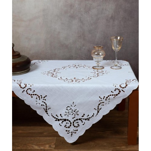 Καρέ (90x90) Χειροποίητο Κοφτό Λινό Newhome Skiros NG542