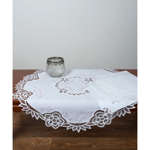 Ροτόντα μικρή (διαμέτρου 90εκ.) με πετσετάκια Newhome Skiros NX419 λευκό