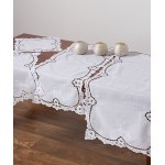 Σετ τραπεζιού 6 τεμαχίων (σεμέν, πετσετάκια) χειροποίητο με δαντέλα Βρυξελλών Newhome Skiros R804