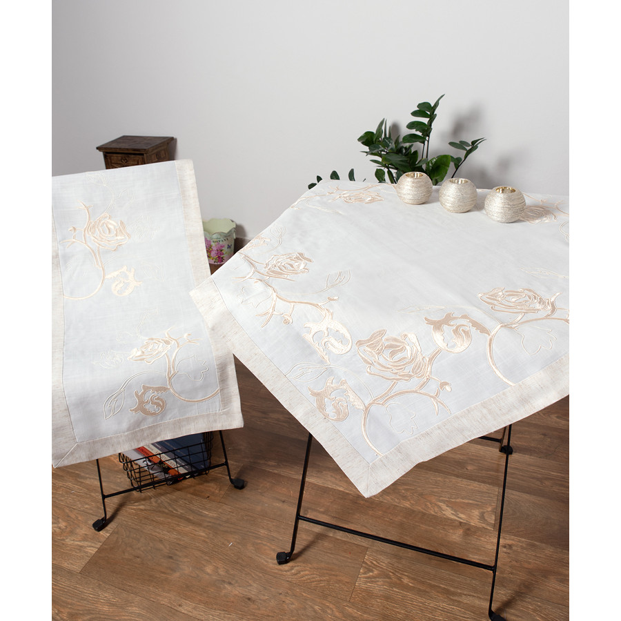 Τραβέρσα (45x170) Απλικέ Κεντητή Newhome SD001 Άμμου