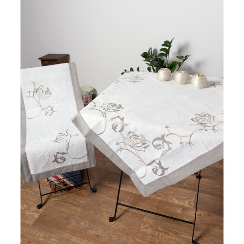 Πετσετάκι (50x50) Απλικέ Κεντητό Newhome SD001 Γκρι