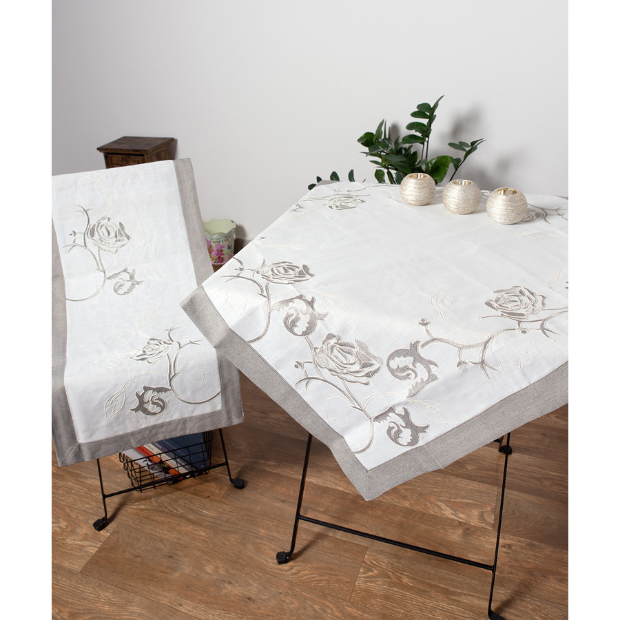 Τραβέρσα (45x170) Απλικέ Κεντητή Newhome SD001 Γκρι