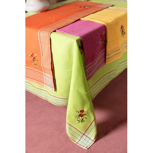 Τραπεζοκαρέ (140x140) μονόχρωμο κεντητό Newhome WKY-L κίτρινο