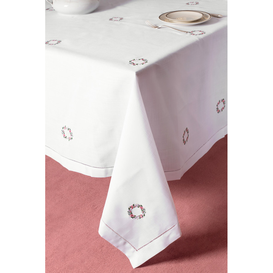 Τραβέρσα (45x150) με Αζούρ και Κέντημα Στεφανάκια Newhome YL1005