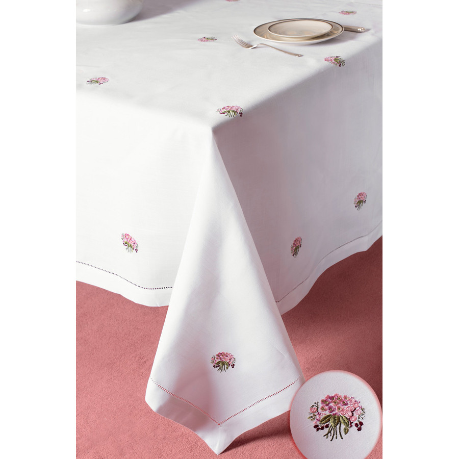 Τραβέρσα (45x150) με Αζούρ και Κέντημα Λουλούδια Newhome YL1006