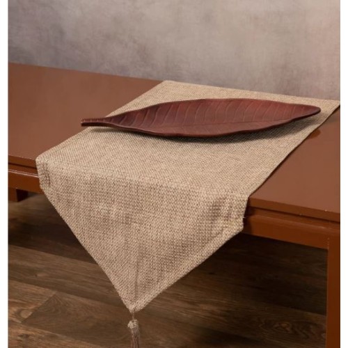 Τραβέρσα (45x170) Μονόχρωμη Ψάθα Newhome 9925 Άμμος