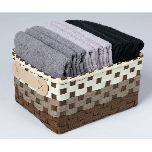 Σετ 9 τεμάχια Λαβέτες (30x30) σε Καλάθι Newhome Lave Uno Γκρι-Μαύρο