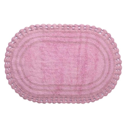 Πατάκι Μπάνιου (100x160) Βαμβακερό με Δαντέλα Newhome Oval Amethyst