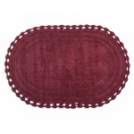 Πατάκι Μπάνιου (70x140) Βαμβακερό με Δαντέλα Newhome Oval Burgundy