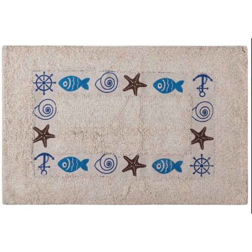 Πατάκι Μπάνιου (40x60) Βαμβακερό Newhome Ψάρι Μπλε