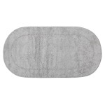 Πατάκι Μπάνιου (65x130) Βαμβακερό Οβάλ Newhome Rococo Light Grey