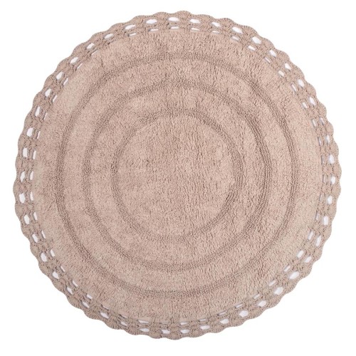 Πατάκι Μπάνιου (Φ70 εκ.) Βαμβακερό με Δαντέλα Newhome Στρογγυλό (Round) Linen