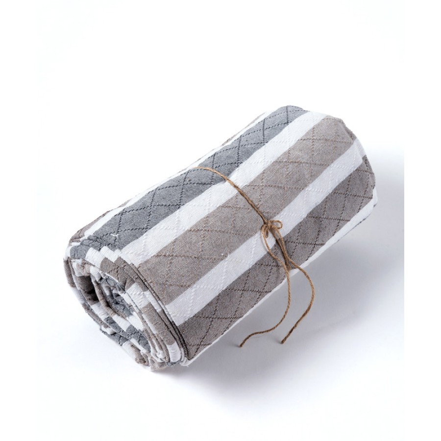 Ριχτάρι για Τριθέσιο Καναπέ (180x320) βαμβακερό Newhome 17250 μπεζ-γκρι