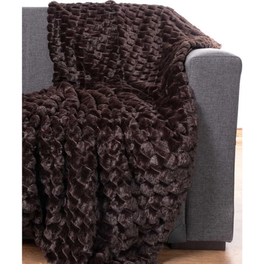 Ριχτάρι Γούνινο για Διθέσιο Καναπέ (170x220) Newhome Mink καφέ