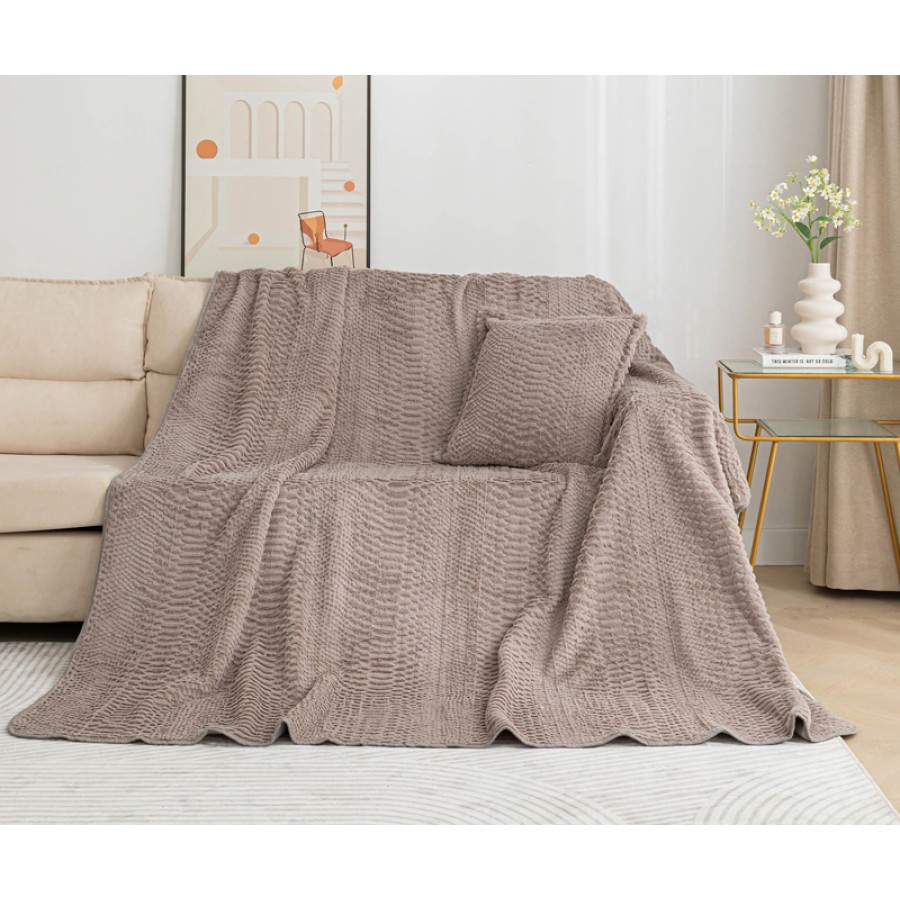 Διακοσμητική Μαξιλαροθήκη Γούνινη (65x65) Ανάγλυφη Newhome NX201 μπεζ