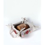 Ψωμιέρα (18x18) με κέντημα Newhome Ροκοκό 4338 μπεζ