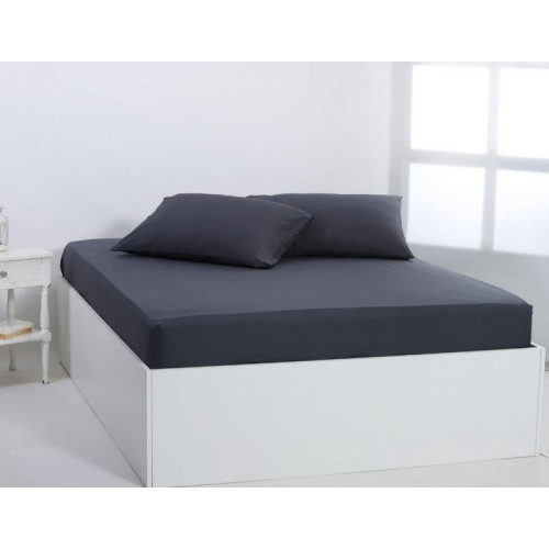 Κατωσέντονο με Λάστιχο Διπλό (165x200+35) Βαμβακερό Newhome Essentials Turbulence (Ανθρακί)