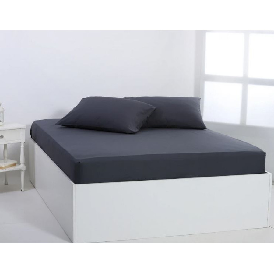 Πανωσέντονο-Σεντόνι χωρίς Λάστιχο Μονό (165x267) Βαμβακερό Newhome Essentials Turbulence (Ανθρακί)