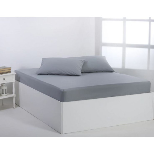 Κατωσέντονο με Λάστιχο Μονό (105x200+35) Βαμβακερό Newhome Essentials Quarry (Γκρι)