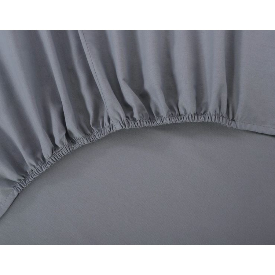 Κατωσέντονο με Λάστιχο Ημίδιπλο (125x200+35) Βαμβακερό Newhome Essentials Quarry (Γκρι)