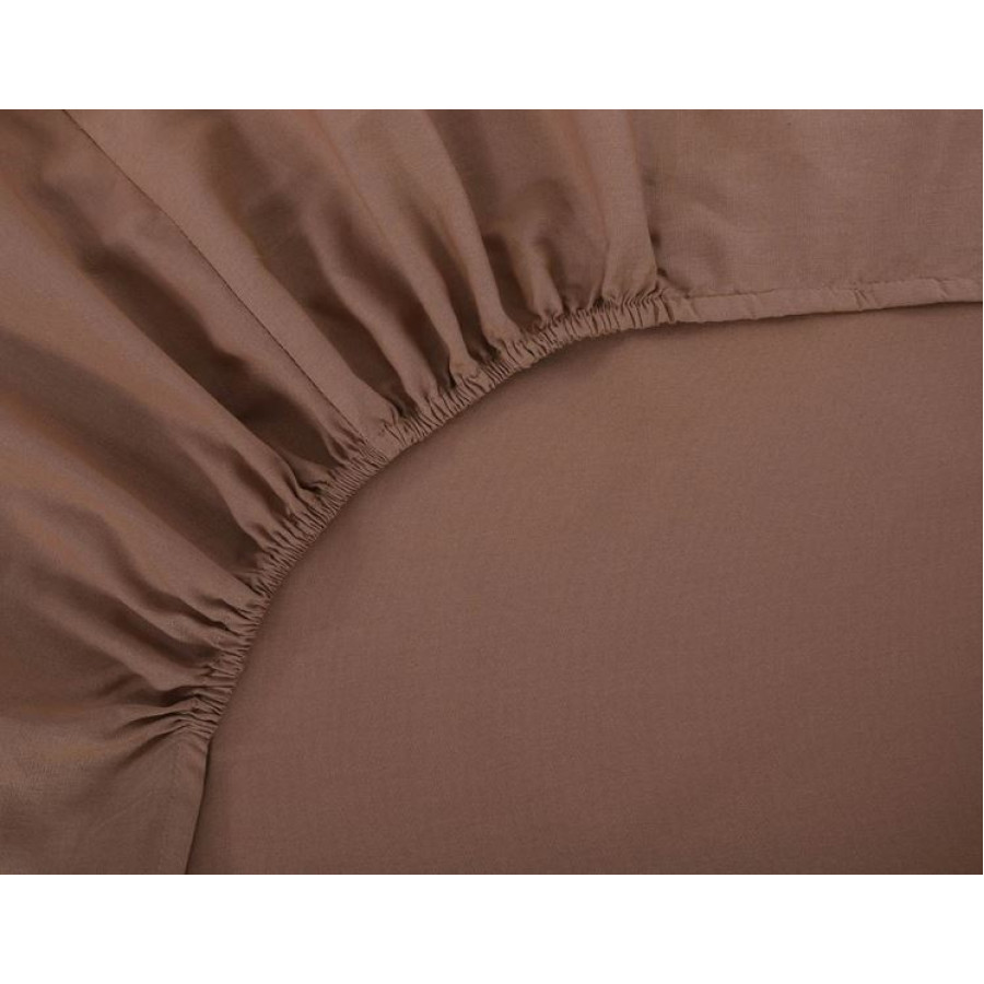 Κατωσέντονο με Λάστιχο Διπλό (165x200+35) Βαμβακερό Newhome Essentials Praline (Καφέ)