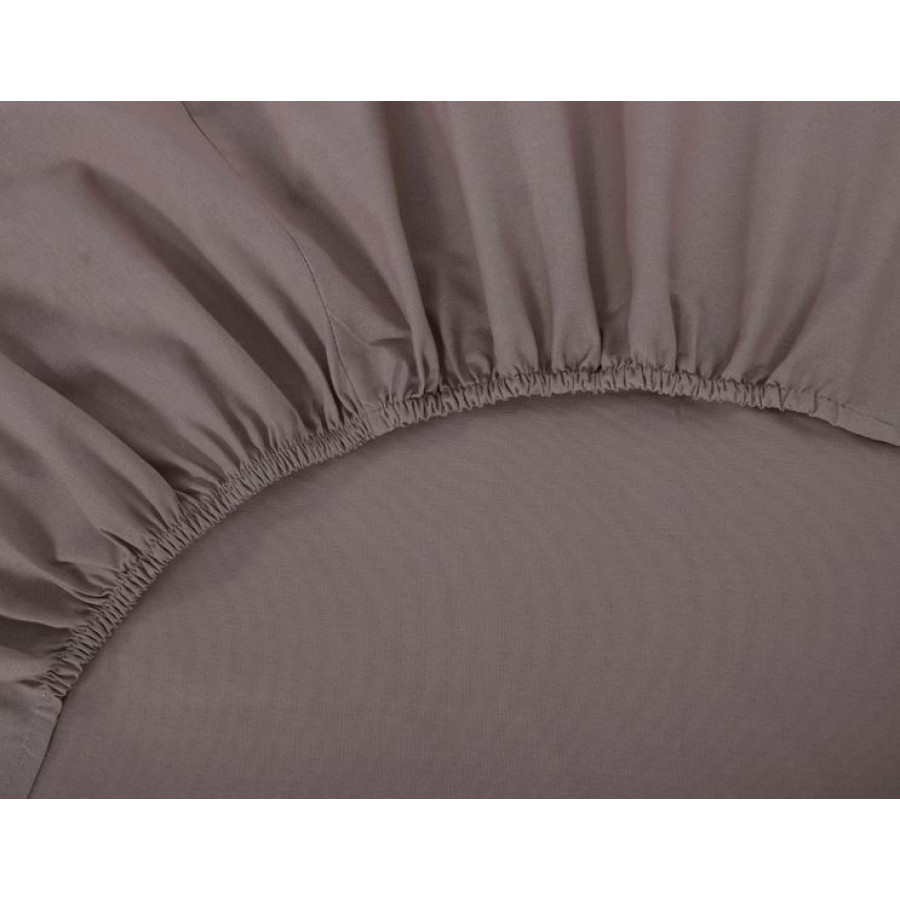 Κατωσέντονο με Λάστιχο Διπλό (165x200+35) Βαμβακερό Newhome Essentials Mashroom (Μπεζ)