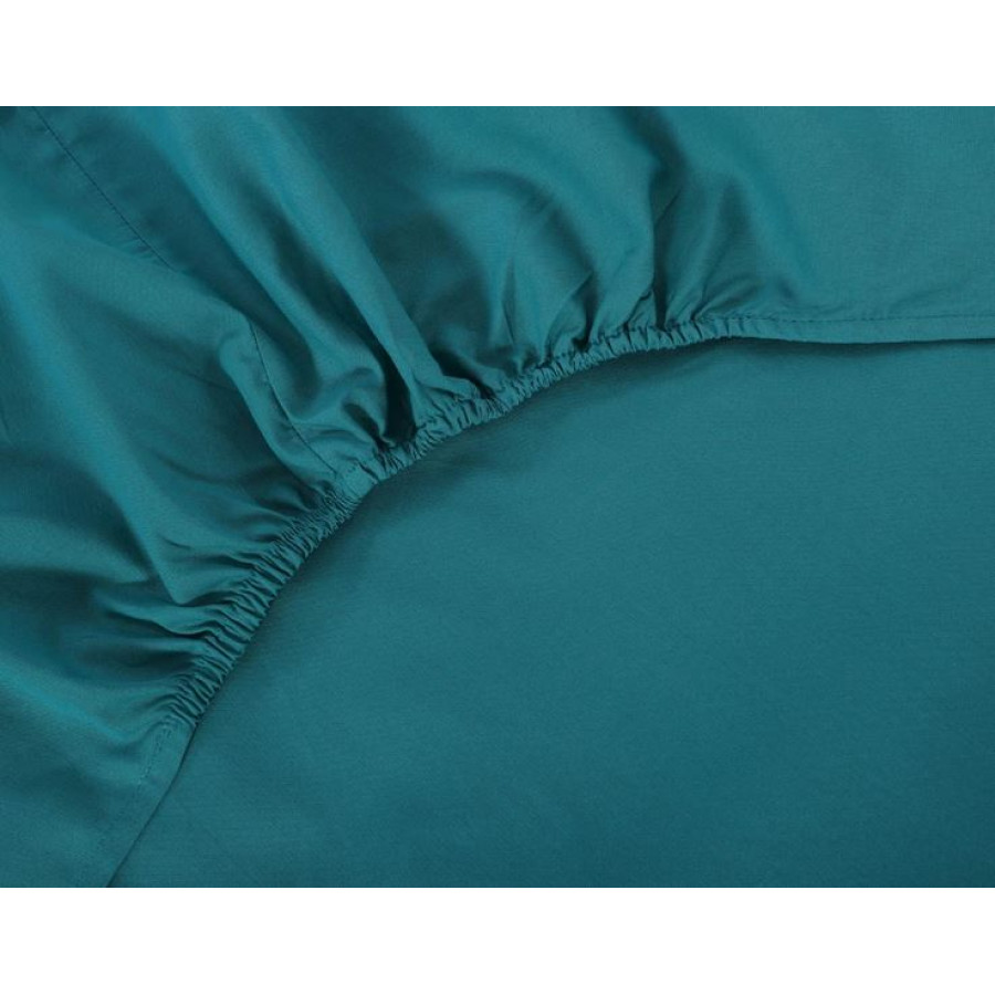Κατωσέντονο με Λάστιχο Μονό (105x200+35) Βαμβακερό Newhome Essentials Teal Blue (Πετρόλ)