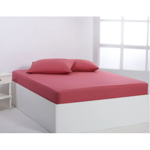 Κατωσέντονο με Λάστιχο Διπλό (165x200+35) Βαμβακερό Newhome Essentials Baroque Rose (Σάπιο Μήλο)