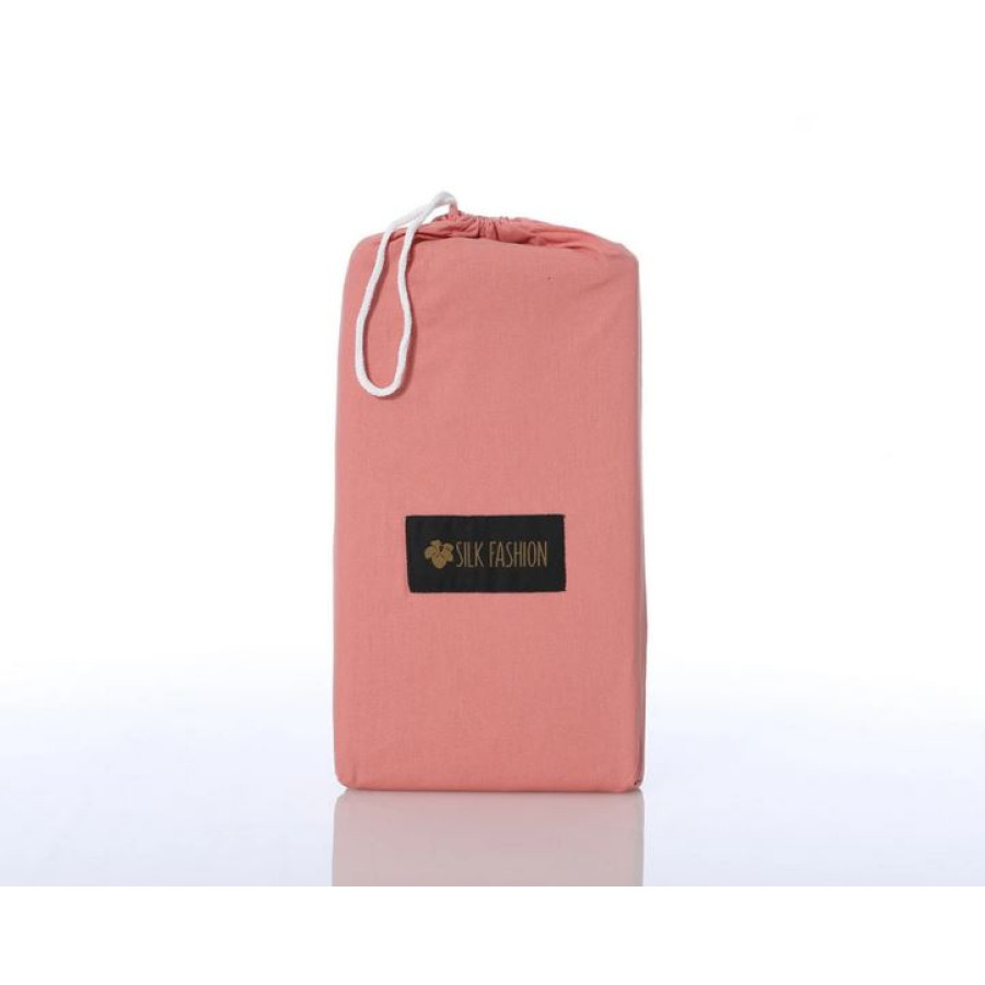 Πανωσέντονο-Σεντόνι χωρίς Λάστιχο Μονό (165x267) Βαμβακερό Newhome Essentials Coral Almond (Σομόν)