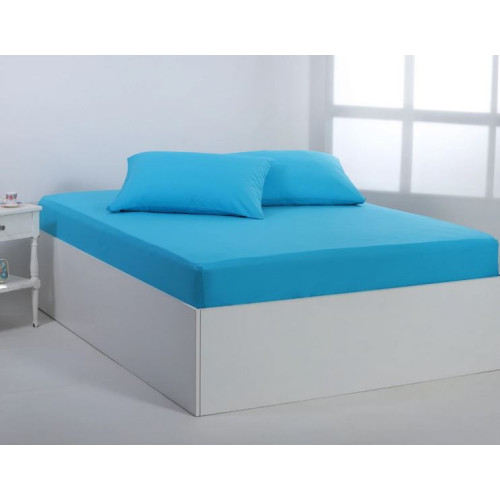 Κατωσέντονο με Λάστιχο Ημίδιπλο (125x200+35) Βαμβακερό Newhome Essentials River Blue (Τυρκουάζ)