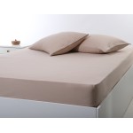 Κατωσέντονο με Λάστιχο Μονό (100x200+35) Μονόχρωμο No Iron Newhome Jersey Dark Beige