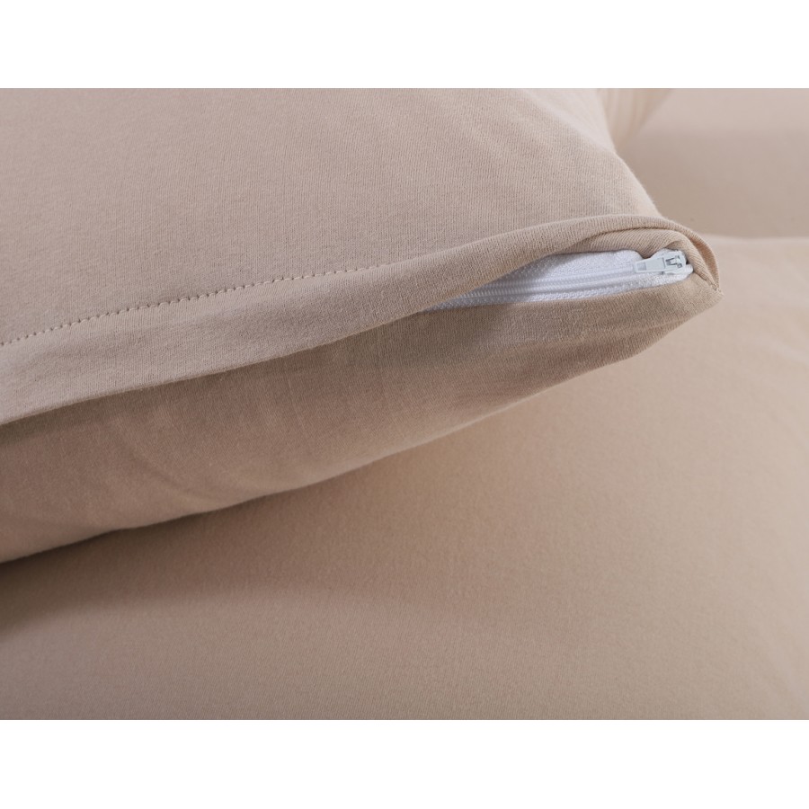 Μαξιλαροθήκες Ύπνου (50x70) Ζεύγος Μονόχρωμες No Iron Newhome Jersey Dark Beige