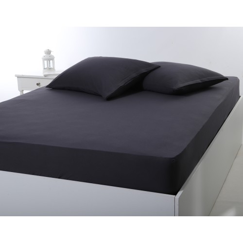 Κατωσέντονο με Λάστιχο Διπλό (160x200+35) Μονόχρωμο No Iron Newhome Jersey Dark Grey