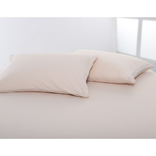 Μαξιλαροθήκες Ύπνου (50x70) Ζεύγος Μονόχρωμες No Iron Newhome Jersey Light Beige