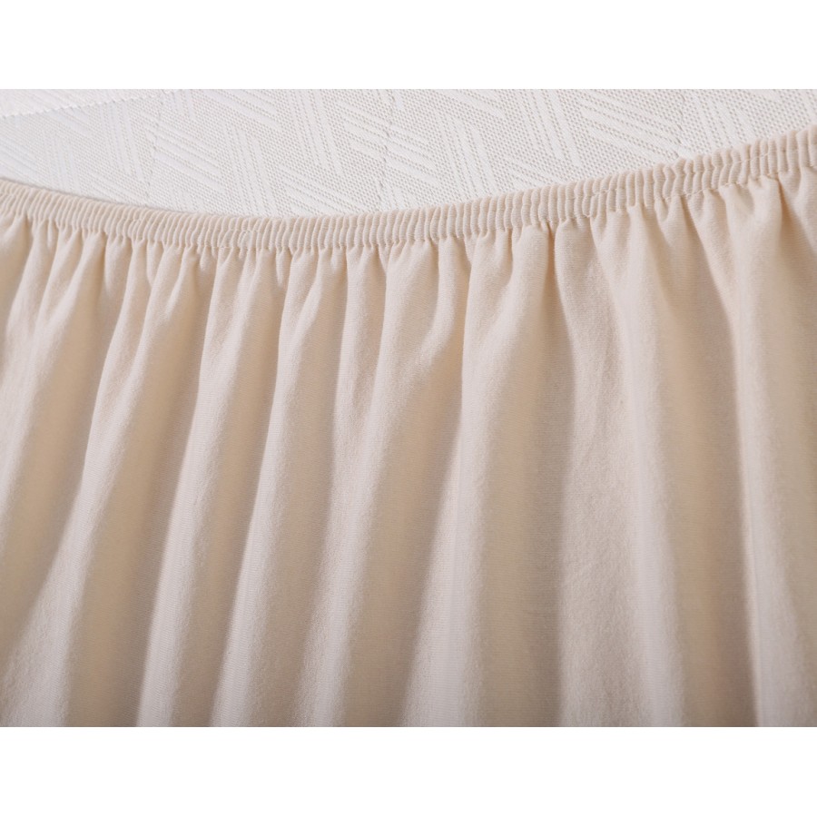 Κατωσέντονο με Λάστιχο Υπέρδιπλο (180x200+35) Μονόχρωμο No Iron Newhome Jersey Light Beige