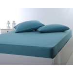 Κατωσέντονο με Λάστιχο Μονό (100x200+35) Μονόχρωμο No Iron Newhome Jersey Petrol